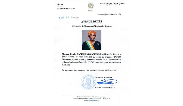 Photo Kandia Camara , Présidente du Sénat